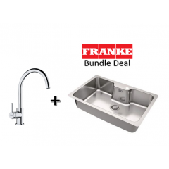 Franke Bell 745mm Undermount Stainless Steel Single Bowl Sink With With Franke Lina Mixer Tap In Chrome