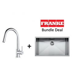 Franke Planar 790mm Undermount Stainless Steel Single Bowl Sink With Franke Lina Pull-Out Mixer Tap In Chrome