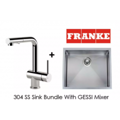 Franke 490MM Single Bowl Sink Bundle With Gessi Pull Out Mixer Tap