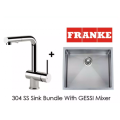 Franke 540MM Single Bowl Sink Bundle With Gessi Pull Out Mixer Tap