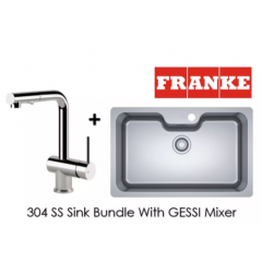 Franke 810MM Single Bowl Sink Bundle With Gessi Pull Out Mixer Tap
