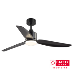 Rubine Bell 44", 52", 60" Ceiling Fan With 24W Led And Remote In Matt Black