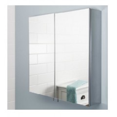 Rubine 2 Doors Mirror Cabinet Pearl White