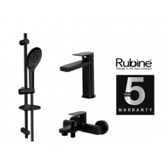 Rubine Razzo Bundle (OBI Hand Shower + Razzo Bath Mixer + Razzo Short Basin MixerTap)