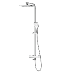 Rubine Rain Shower With Thermostatic System Set With Spout Chrome