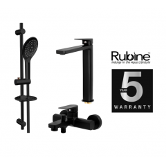 Rubine Razzo Bundle (OBI Hand Shower + Razzo Bath Mixer + Razzo Tall Basin MixerTap)
